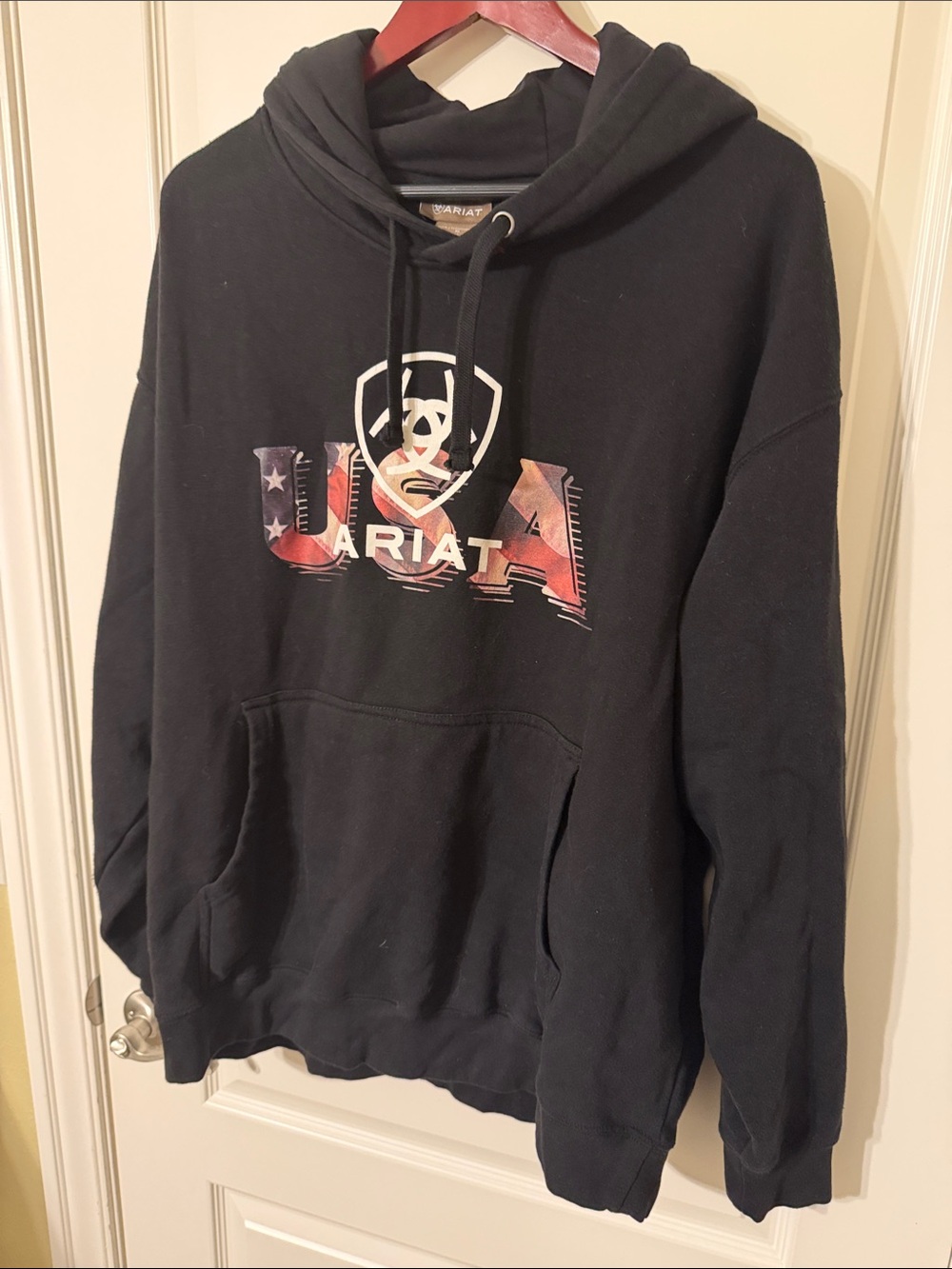 Ariat Black Crewneck Hoodie with USA Graphic